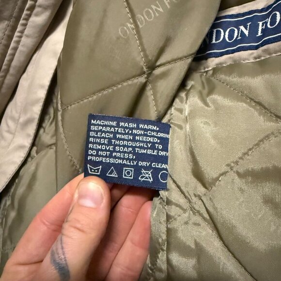 London Fog Khak(ease) Mens Beige Jacket bomber insulated vest chore field coat L - Picture 9 of 13